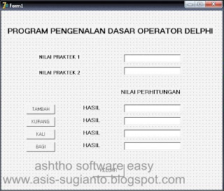 Program Operator Dasar Menggunakan Delphi