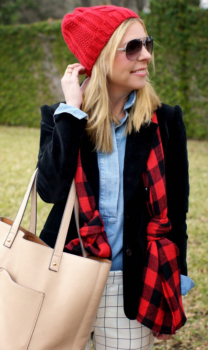 Buffalo check scarf