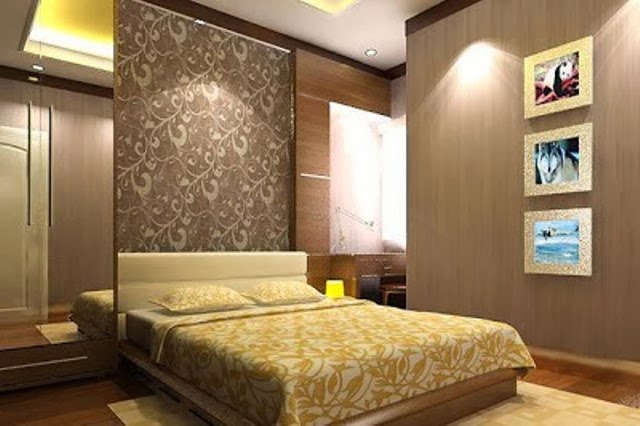 Desain Wallpaper Dinding Cantik Untuk Kamar Tidur  Contoh 