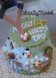 Cake, Kids cake, 4th birthday, boy cake, angry birds, pigs