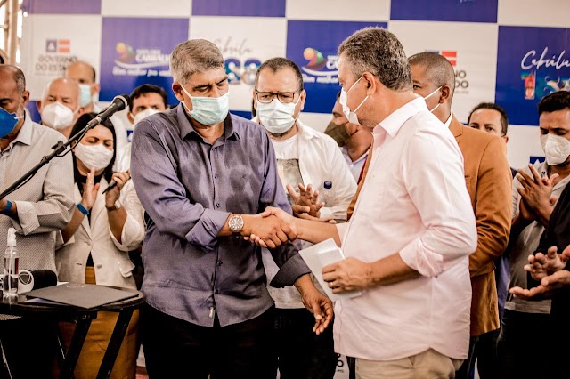 Governador Rui Costa entrega recuperação de 50 km da BA-001, equipamentos para hospital e é homenageado pela Câmara Municipal em Santa Cruz Cabrália