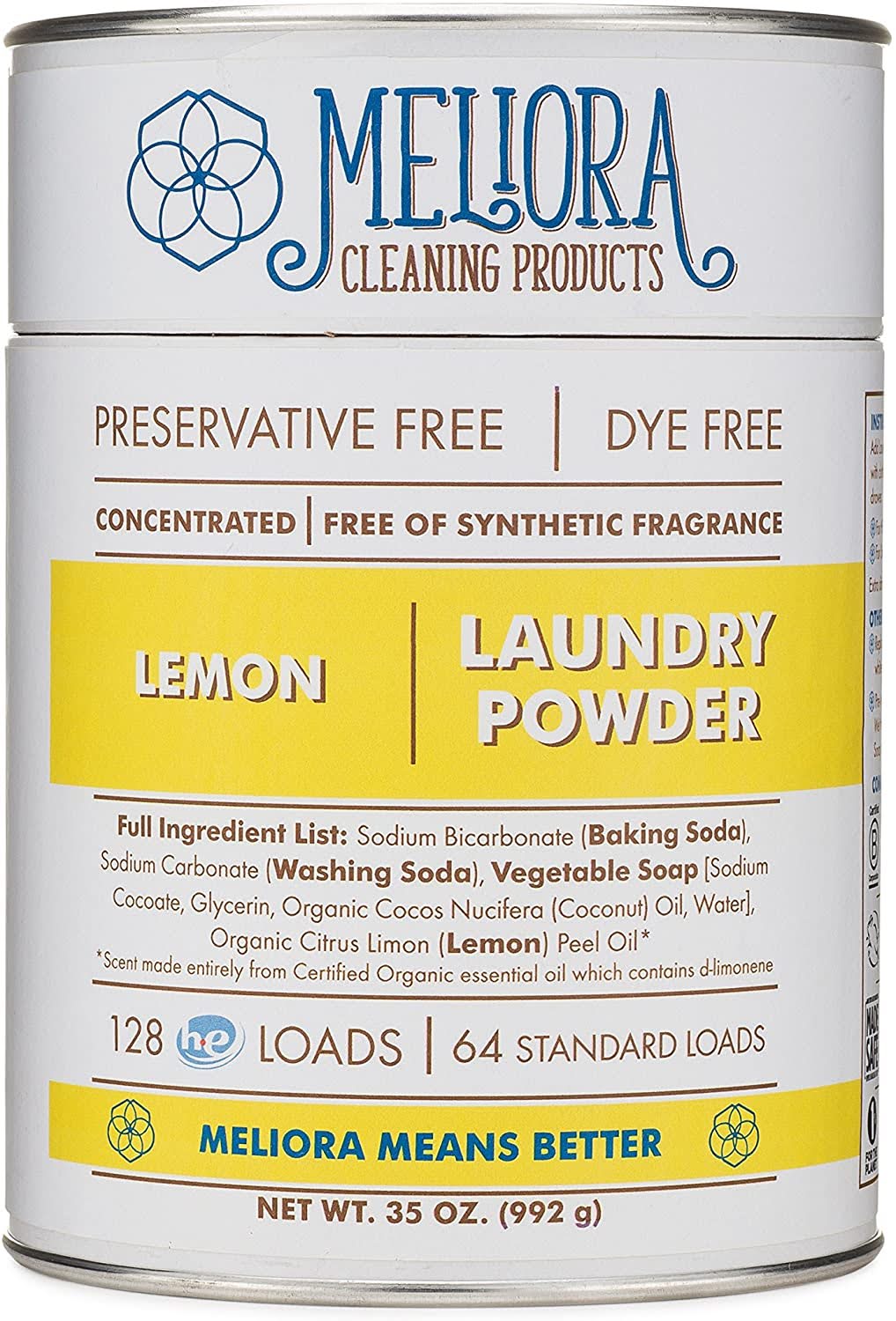 Meliora Cleaning Products Laundry Powder, Lemon | Photo via Amazon