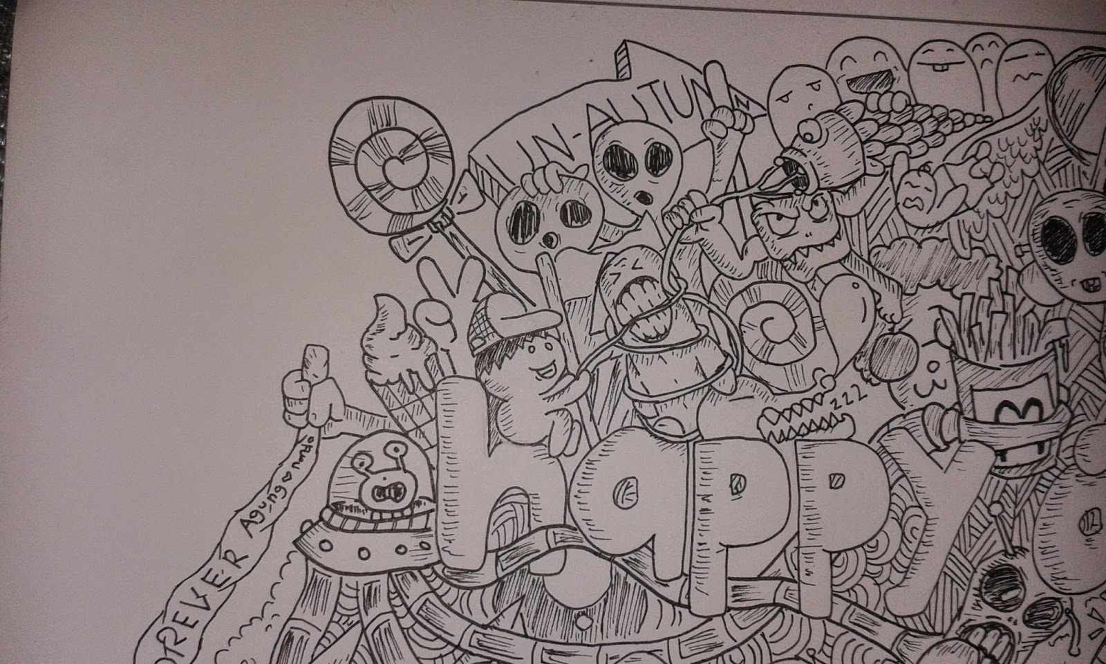 Gambar Doodle Happy Birthday Populer