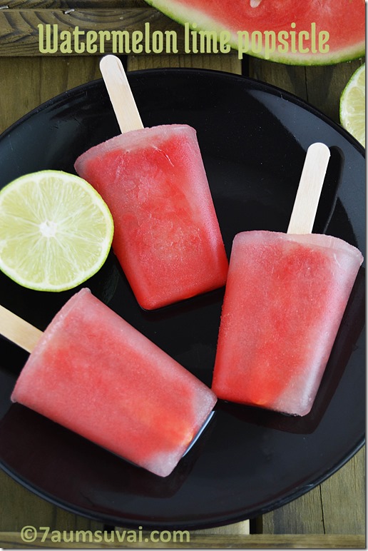 Watermelon lime popsicle