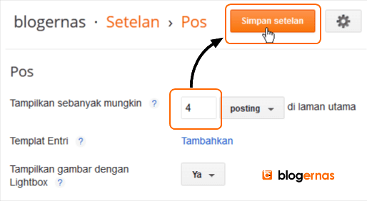 Cara Mengatur Jumlah Postingan di Halaman Home Blogger