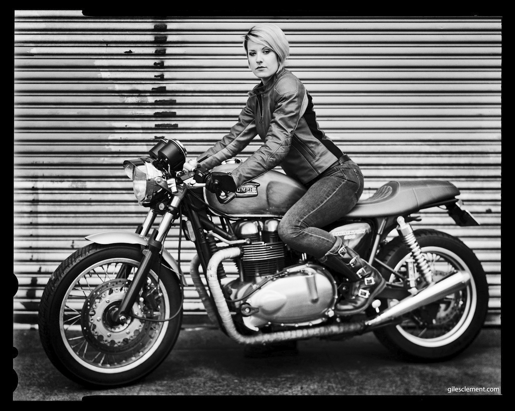 triumph thruxton for sale Alicia with a Triumph Thruxton 900. This was photographed as part of a 