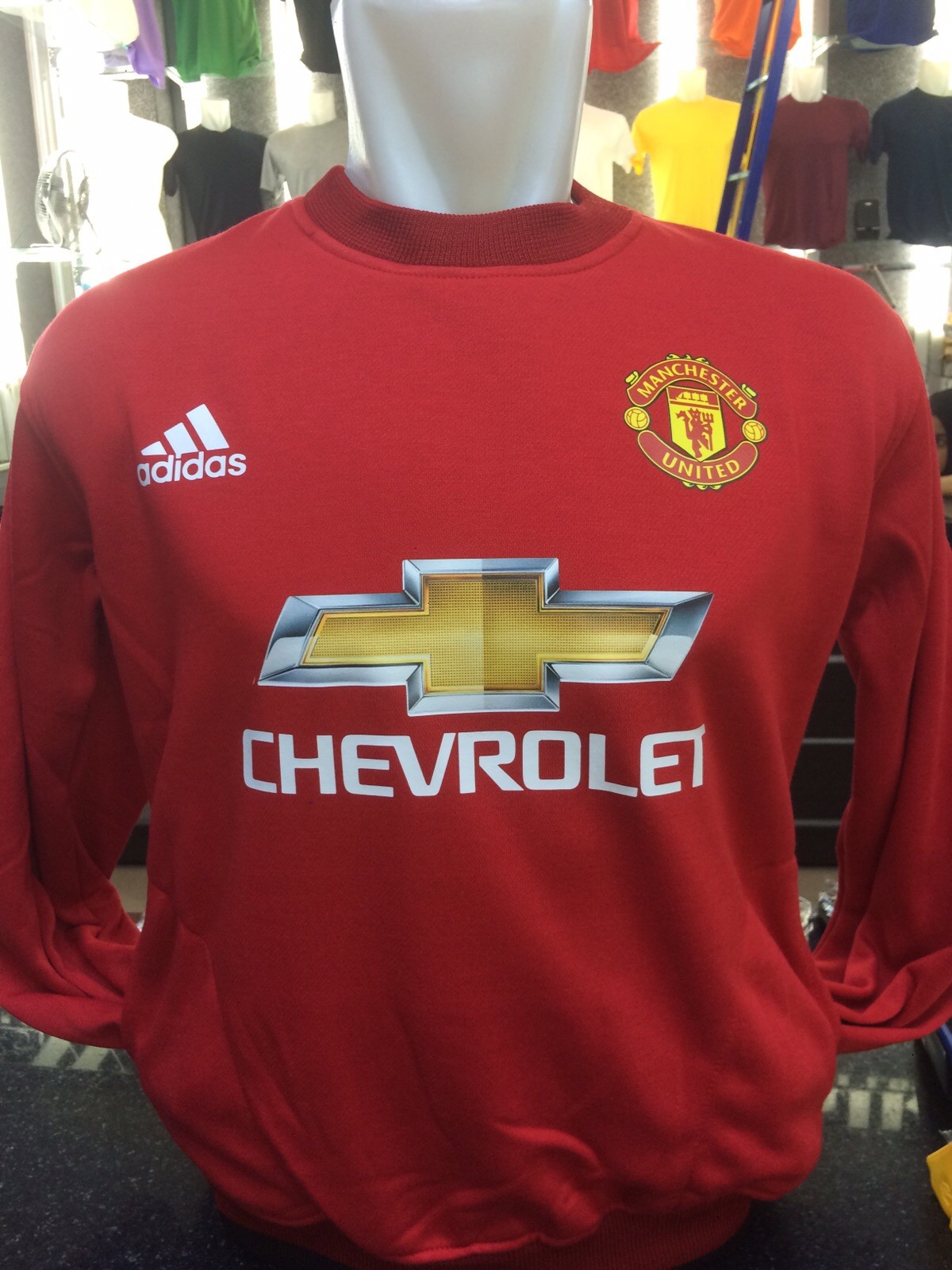Jual Sweater Manchester United Warna Merah Adidas Chevrolet
