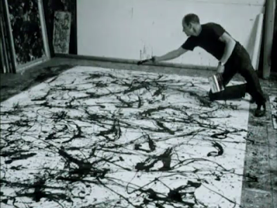 Jackson Pollock photo painting in action