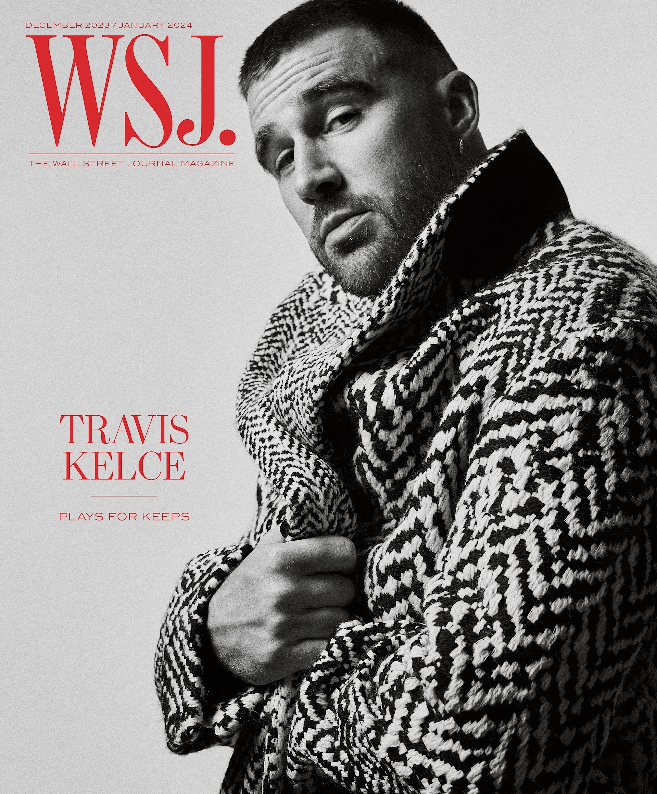 Travis Kelce in WSJ. Magazine December 2023 by Gregory Harris