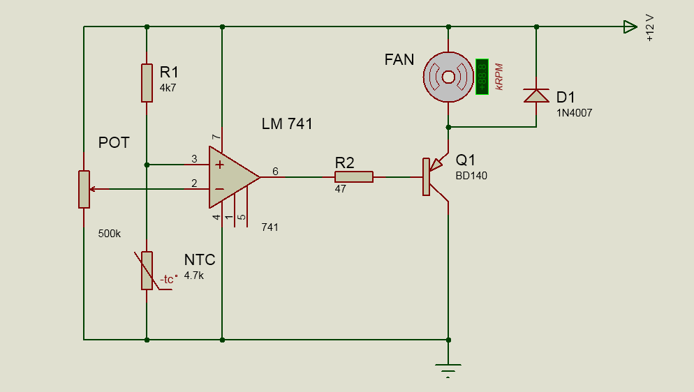 Skema Fan Otomatis dengan sensor suhu