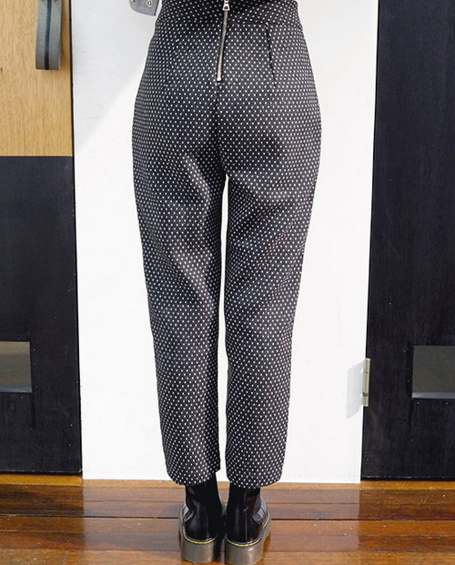 Back Zippered Polka Dot Trousers