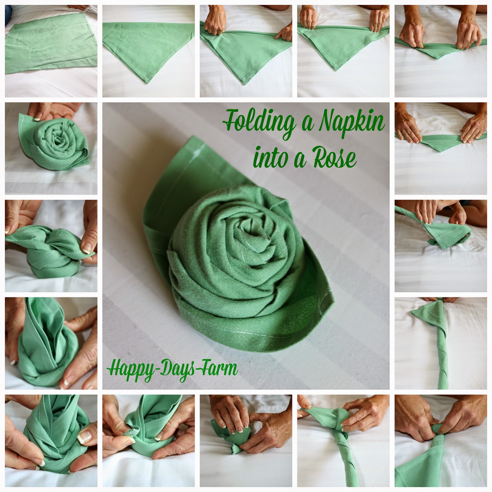 Folding A Napkin Into A Rose Tutorial Happy Days Farm