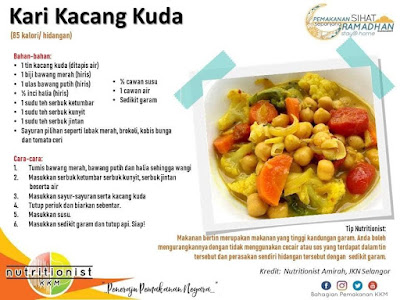 menu berbuka puasa dan sahur simple kari kacang kuda