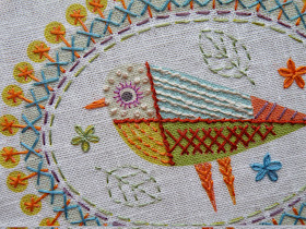 Birdie 2 Embroidery Kit Detail