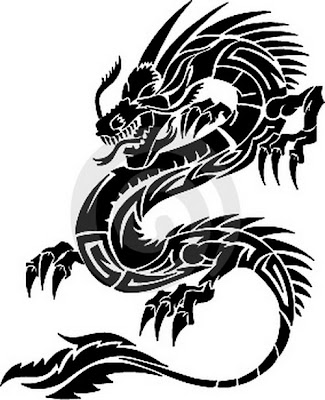 dragon animal tribal tattoos - dragon tribal tattoos 