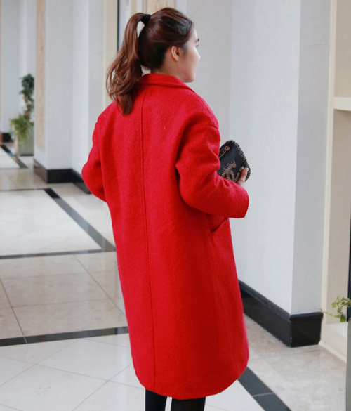 Colored Coat with Large Patch Pockets