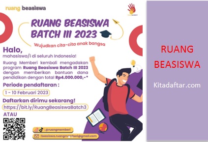 Dibuka Pendaftaran Ruang Beasiswa Batch III 2023