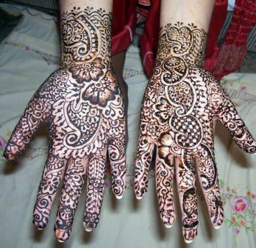 Indian Mehndi on the hands and feet