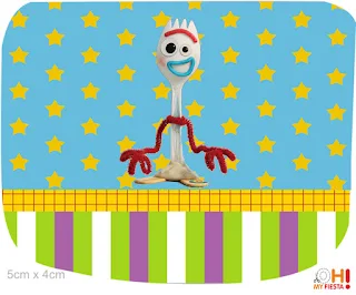 Toy Story 4 Con Forky: Invitaciones y Etiquetas para Candy Bar para Imprimir Gratis.