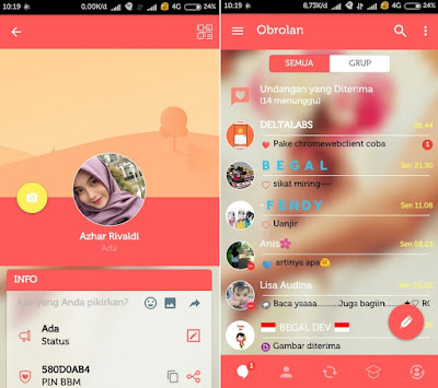  sekian hari belum merilis tampilan terbaru mengenai Blackberry Messenger Modifikasi  Mi-BBM Couple v3.3.5.49 Apk - Exclusive Theme