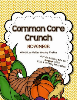 http://www.teacherspayteachers.com/Product/Common-Core-Crunch-November-ELA-CCSS-Printables-Growing-Firsties-931467