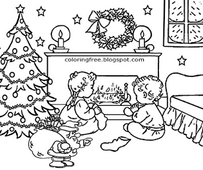 December holiday tree decoration merry Xmas activities color online Christmas adults coloring sheets