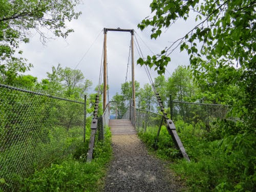 Boathouse suspension bridge