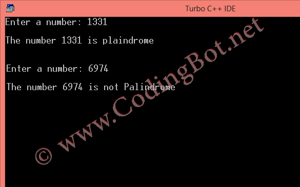 Palindrome Number C Code