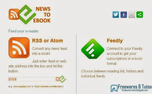 Newstoebook : un service en ligne pratique pour convertir les flux de Feedly en ebooks