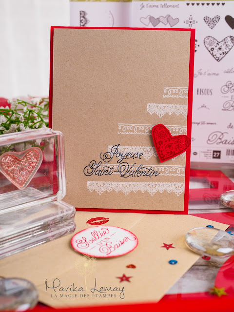 carte St-Valentin jeu Scellé par un baiser Stampin' UP!