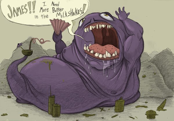 you know the grimace from mcdonalds well years of stealing milkshakes ...