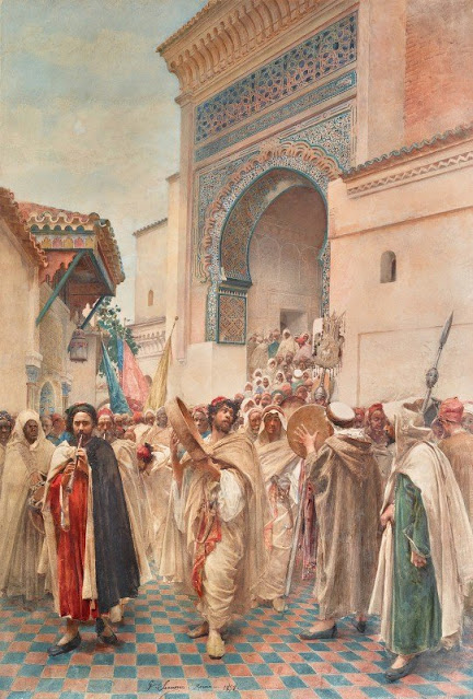 Célébration devant la mosquée de Sidi Boumediene, Tlemcen. 1898 - Gustavo Simoni