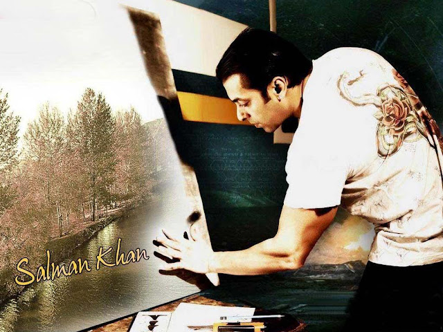 Salman Khan watching painting