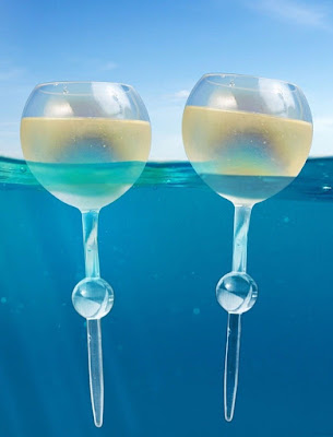 Beach Glass Is Wine Glass That Will Float In Pool, Stand Up Straight In Sand, Grass, Snow