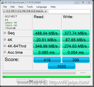 as-ssd-bench OCZ-VECTOR_20131102(關閉電源管理)
