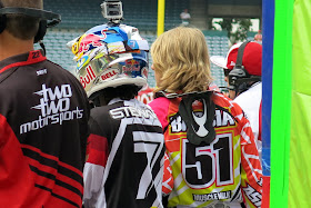 Justin Barcia watches a heat race.