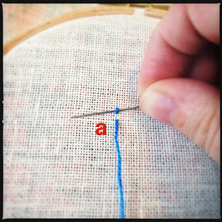 Broderisting tutorial. Heavy chain stitch. trin 2