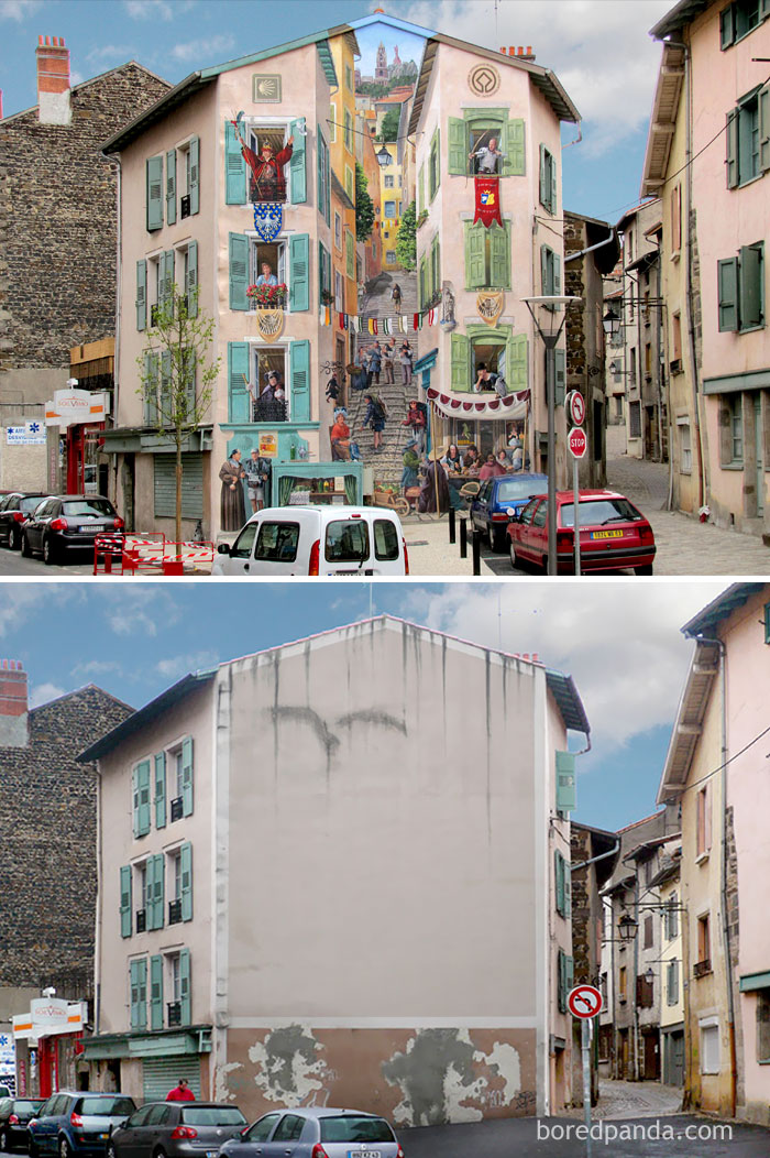 10+ Incredible Before & After Street Art Transformations That’ll Make You Say Wow - Renaissance, Le Puy en Velay, France