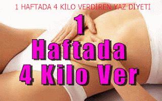 1 HAFTADA 4 KİLO VERDİREN YAZ DİYETİ