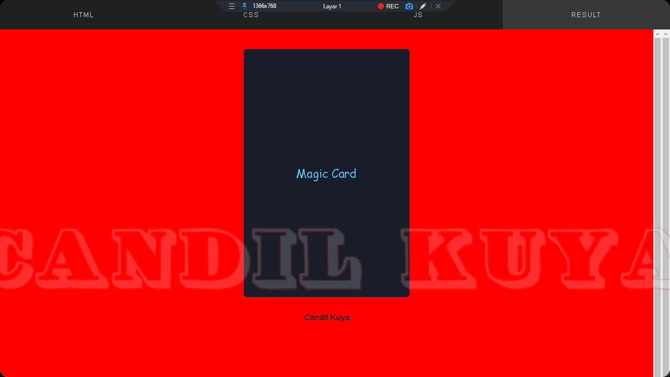 Design Web Magic Card HTML and CSS