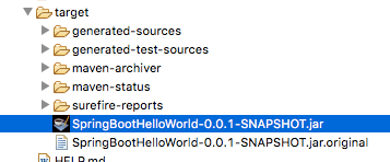 jar file in target folder spring boot