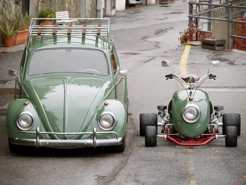 Volkswagen Beetle Fender Redesigned Into Retro Style Kart