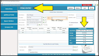 Free Food Barcode Label Making Software with Nutritional Value, Expiry Date, fssai Lic No. and Per Gram Price as per Govt. Norms