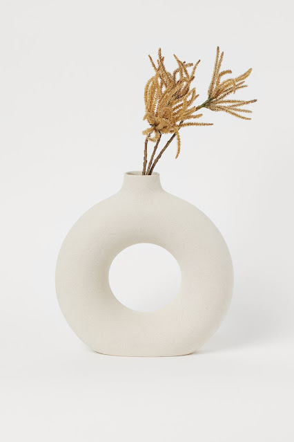 white modern donut vase