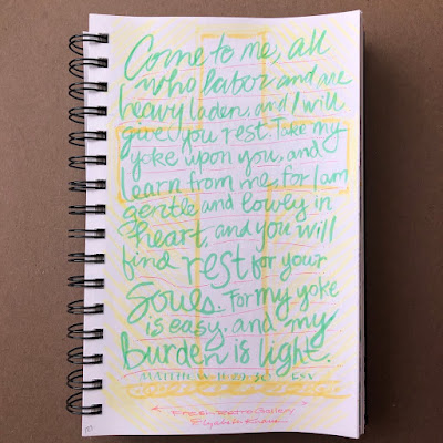 Come to me, all who labor and are heavy laden, and I will give you rest. Take my yoke upon you, and learn from me, for I am gentle and lowly in heart, and you will find rest for your souls. For my yoke is easy, and my burden is light.” Matthew 11:28-30