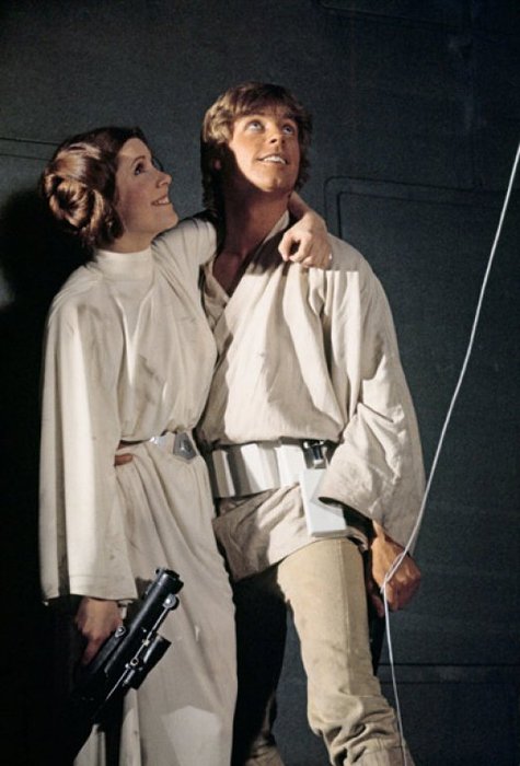 Carrie Fisher Princess Leia and Mark Hamill Luke Skywalker in Star Wars 