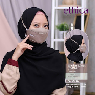 Masker Ethica 3D Plain Charcoal