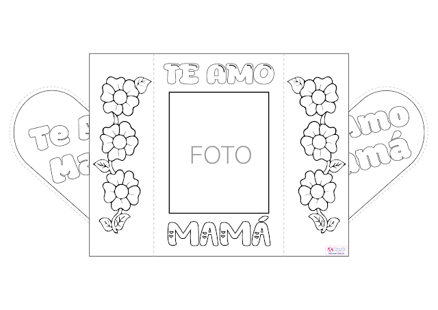 Tarjetas sorpresa para colorear y recortar Corazon foto