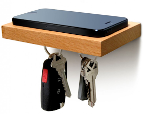 floating shelf for keys and smartphone