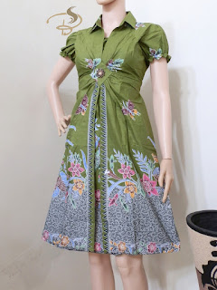 Dress Batik Rama Kupu Hijau